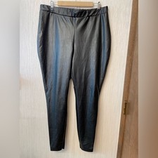 Eloquii Faux Leather Leggings   Plus Size High-Waisted Black Skinny Pants