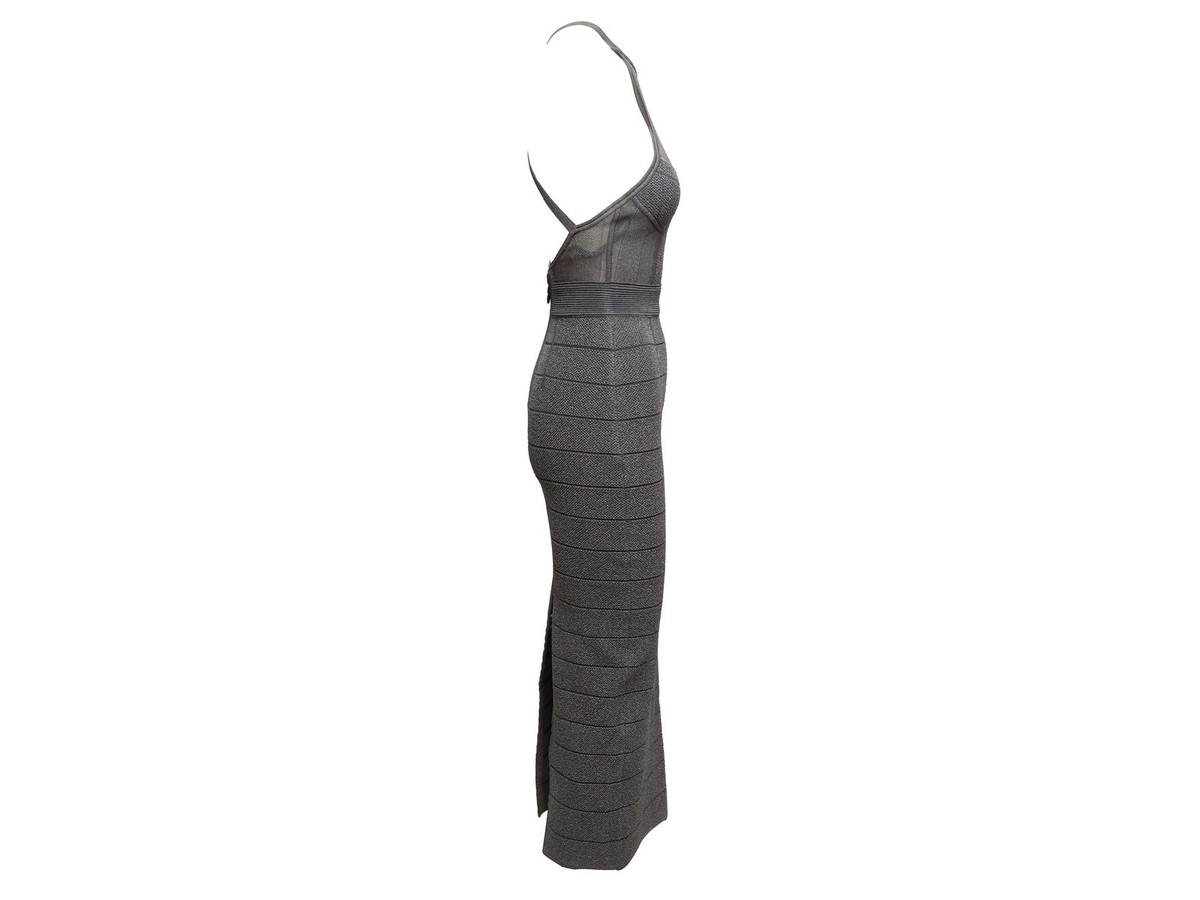 Grey Herve Leger Open Back Halter Bandage Maxi Dress Size US XS | eBay Grey Herve Leger Open Back Halter Bandage Maxi Dress Size US XS | eBay