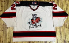 Vintage AHL SP Original ALBANY RIVER RATS #22 Sewn White Hockey Jersey Mens XL
