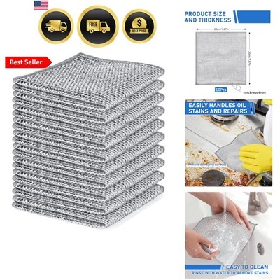 10PCS Set Non-Scratch Steel Wool Dishcloth - Multi Purpose Wire Dishwashing R...