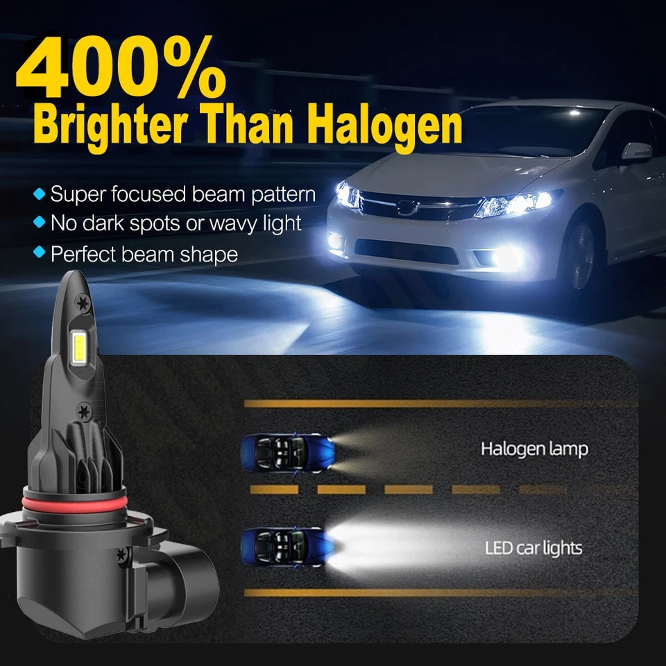 For Dodge Intrepid Sedan 4-Door 2001 2002 2003 2004 LED Headlight High Low Bulbs - Image 2 of 4