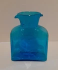 Vintage Blenko Glass Turquoise Blue Double Spout 384 8" Water Bottle