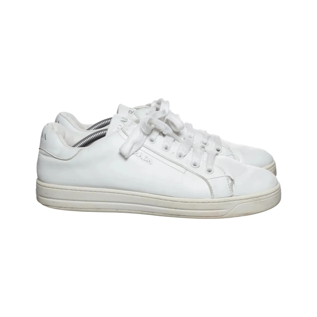 Prada, Sneaker, Größe: 39 1/2, Weiß, Damen #QSF