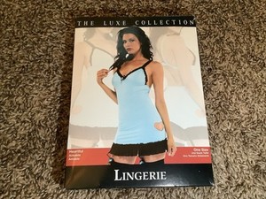 The Luxe Collection heartful teddy, thong, & stockings set, blue/black, One Size