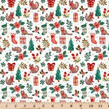 Baby Its Cold Outside Tis The Season Cats Dcj3151 White Half Yd Continuous Cuts Baby Its Cold Outside Tis The Season Cats Dcj3151 White Half Yd Continuous Cuts