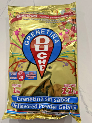 Grenetina Duche 1 Kilogram(2.2 Lb) Grenetina Sin Sabor Unflavored Pwder Gelatin