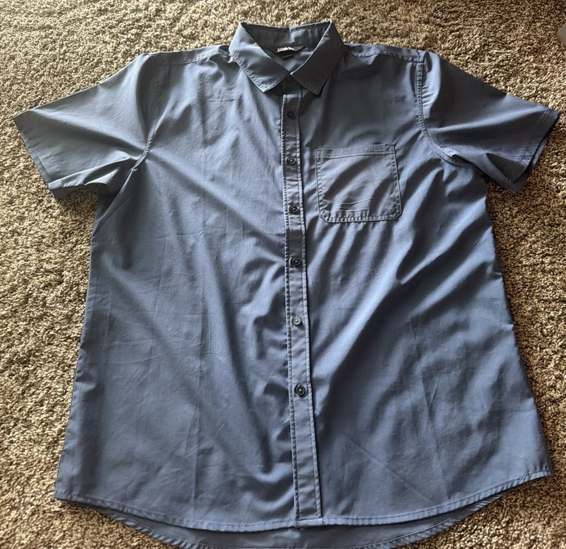 Men’s Eddie Bauer Fishing Shirt Navy Lg