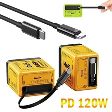 2 In 1 GaN Charger Scalable 120W Fast Charger For Samsung iPhone Android Phone