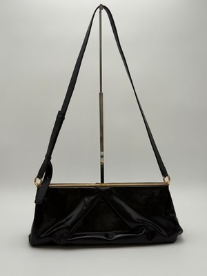 Dries Van Noten Black Shiny Leather Shoulder Bag