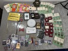 New ListingVintage Junk Drawer Lot Sterling Silver Jewelry Medals Tokens Sports Cards Paper
