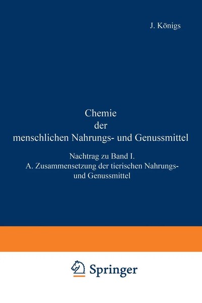 J. GroßFeld (U. A.) | Chemie Der Menschlichen Nahrungs- Und Genussmittel | Buch-image