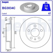 2x Bremsscheibe für VW T-Cross C11 Taigo CS1 hinten Delphi 26228113
