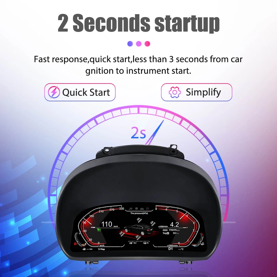 12.3IN LCD Digital Cluster Instrument Speedometer For BMW 1 Series E82 2006-2013 - Изображение 3 из 4