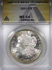 1887-O Morgan Dollar ANACS MS64 CAMEO PL Better Date $1