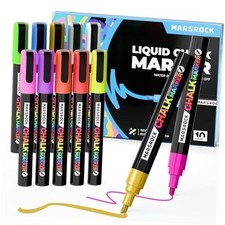 Liquid Chalk Markers,Vibrant Colors Chalk Pens, Reversible Tip, Wet Erase, 10