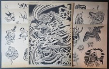 Vintage 1984 Bob Roberts Traditional Style Spotlight Tattoo Flash 7 Sheet Set