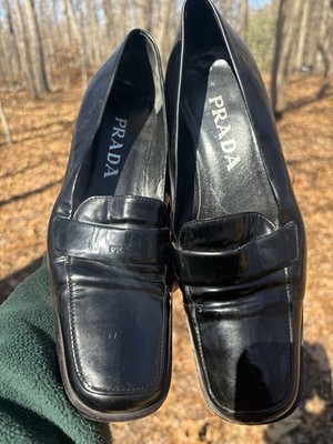 PRADA Women's Black Leather Loafer EU 38 / Size 8