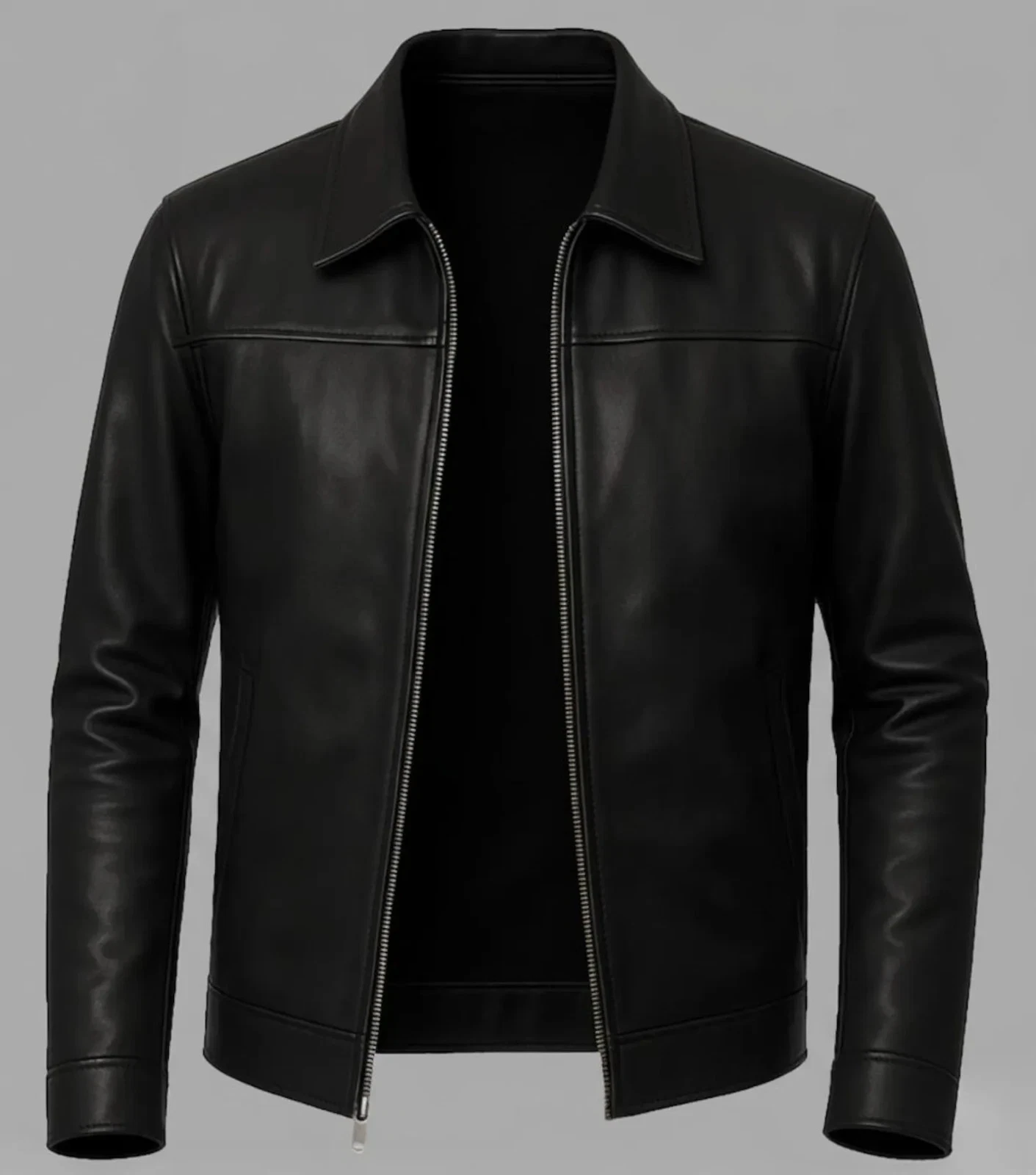 Men's Black Harrington Lambskin Leather Jacket | Handmade Classic Jacket