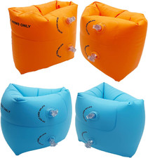 2 Pack Inflatable Arm Floaties for Toddlers, Blow up Water Wings
