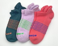 3 Pairs BOMBAS Women's Solid Ankle Socks Cushion Everyday Size Med 3 Colors Mix