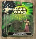VTG 2001 Star Wars Power Of The Jedi Princess Leia Sail Barge Cannon Figure NEW