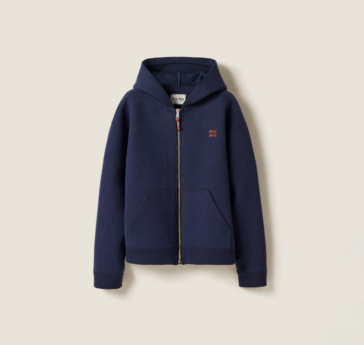 MIU MIU ネイビー フルジップパーカー Miu Miu Navy Hoodie Jacket - Current Season | eBay