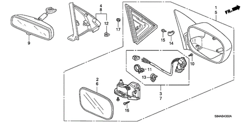 Genuine Honda Mirror Assembly L Door *G508P* (R.C.) (Noble Green Pearl)  76250-S