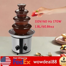 Chocolate Fountain Machine 4 Tier Stainless Steel Luxury Cheese Cascading Fondue