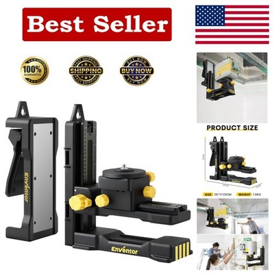 360° Adjustable Magnetic Laser Level Bracket with Auxiliary Clip for Stability