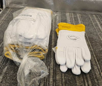 (QTY 6 Pairs) Caiman 1871-5 Welding Gloves Straight Cuff Wing Thumb Large Size