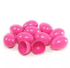 24 EMPTY PINK PLASTIC EASTER VENDING EGGS 2.25 INCH, Fast Shipping!!