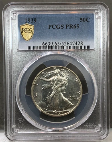 1939 U.S. 50c PROOF Walking Liberty Half Dollar PCGS PR65