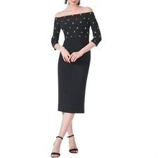 Sachin & Babi Fatima Embellishedoff Shoulder Midi Dress Size 0