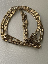 14KT Gold Plated 24 Inch Length Figaro Style Link Necklace