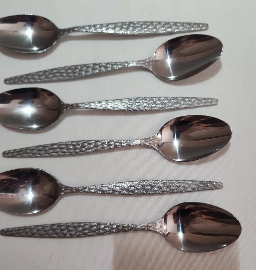 REGAL JAPAN - Juego de 6 cucharaditas modernas de mediados de siglo - acero inoxidable Foto 3 de 4