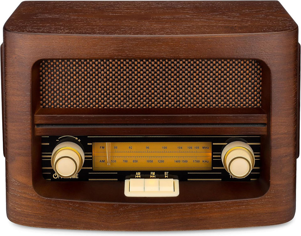 Vintage AM/FM Radio Bluetooth USB Aux-In Retro Style Wooden Handmade ...