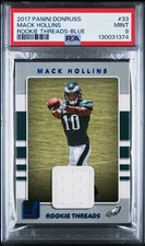 2017 PANINI DONRUSS RC THREADS BLUE #33 MACK HOLLINS PSA 9