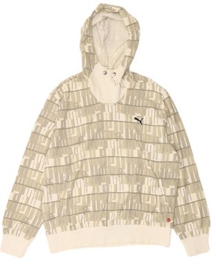 Puma Herren Hoodie Pullover mit abstraktem Muster Grafik XL grün Baumwolle AJ08