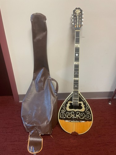 Original 8-String Greek Folk Instrument Bouzouki with Carrying Case