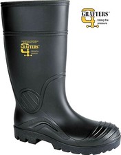Grafters Mens Wellington Steel Toe Cap Wellies Safety Work Waterproof Boots Size