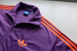 purple and orange adidas tracksuit