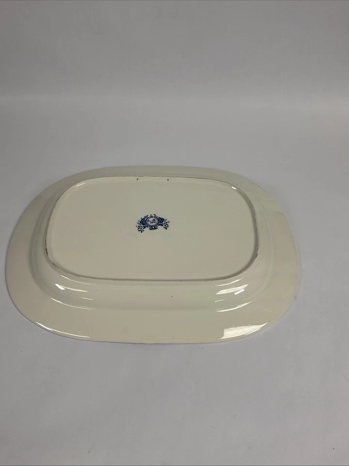 Vintage Oriental Trading Co. Dallas Blue And White pattern serving tray - Image 3 of 4
