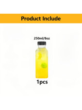 Plastic Empty Bottles 8x with Lids PET Juice Bottles 350ML Clear Sensory Bottle