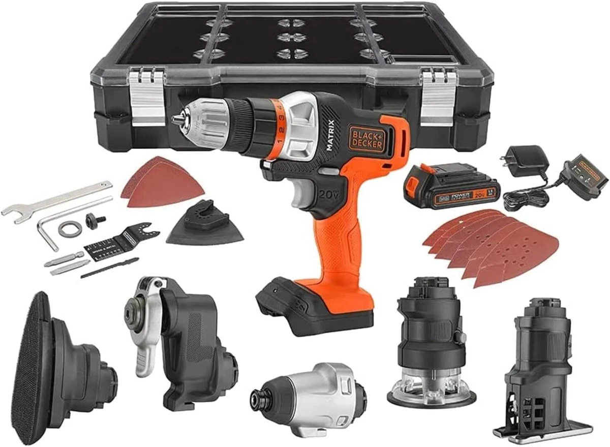 Black Decker Matrix Combo 6 Tool Kit Cordless Set 20V Drill Sander Jig Saw NEW