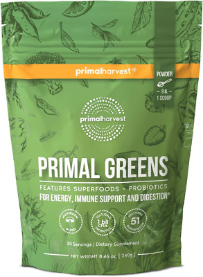 Super Greens Powder, 30 Servings W/+50 Greens Superfood Chlorella, Probiotics...