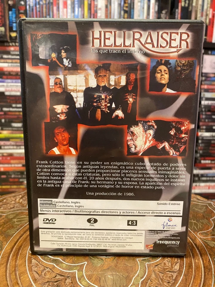 HELLRAISER - DVD - COLECCIÓN ALUCINE - TERROR - PELÍCULA DE CULTO - Imagen 2 de 3
