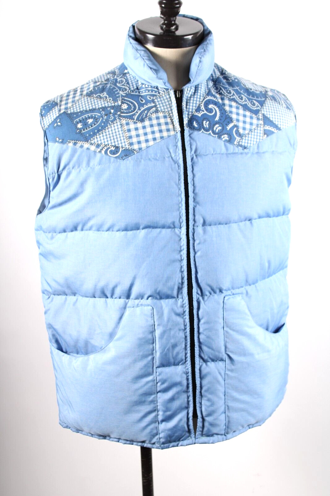 Vintage 1980s Frostline Kit Goose Down Puffer Vest Western Mens Size Large USA