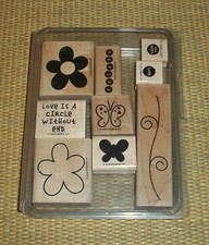 Stampin' Up  Love Without End Set of 9 Two Step Rubber Stamps Flower Friend