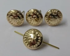R II Queens Crown British Military Issue Insignia Buttons With Split Pins X4