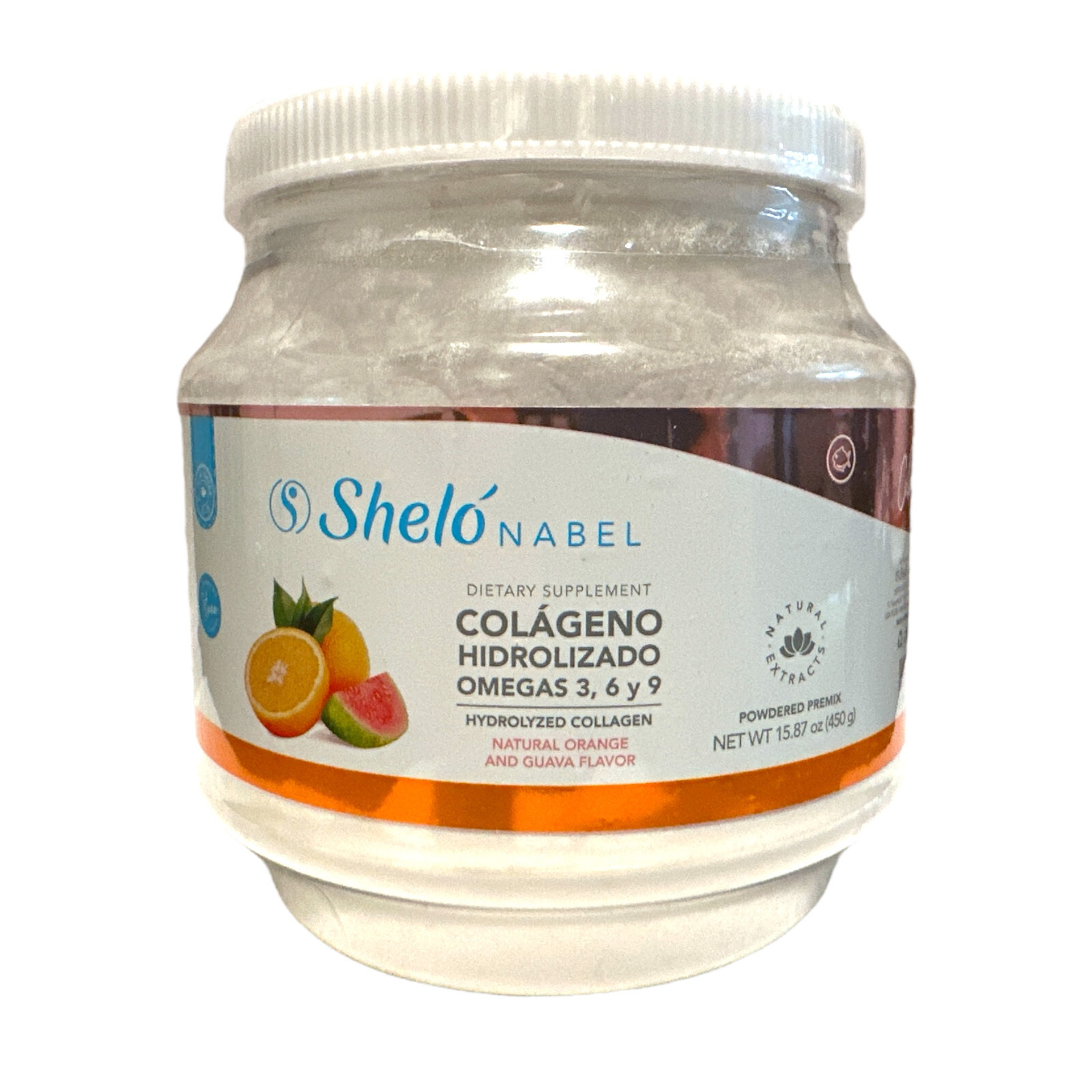 Colageno Hidrolizado Sabor Naranja y Guayaba 450g. Shelo NABEL